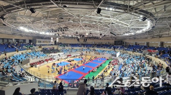 김천실내체육관에서 2025 전국 어린이 태권왕 대회가 성황리에 개최됐다. 사진제공 ㅣ 김천시