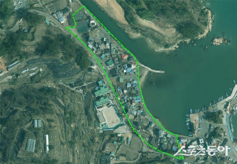 지적재조사사업이 추진 중인 죽성3지구 항측도. (사진제공=기장군)