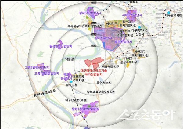 대구광역시 미래스마트기술 국가산업단지(가칭 대구제2국가산단)’ 조성사업 위치도. 사진제공 ㅣ 대구시