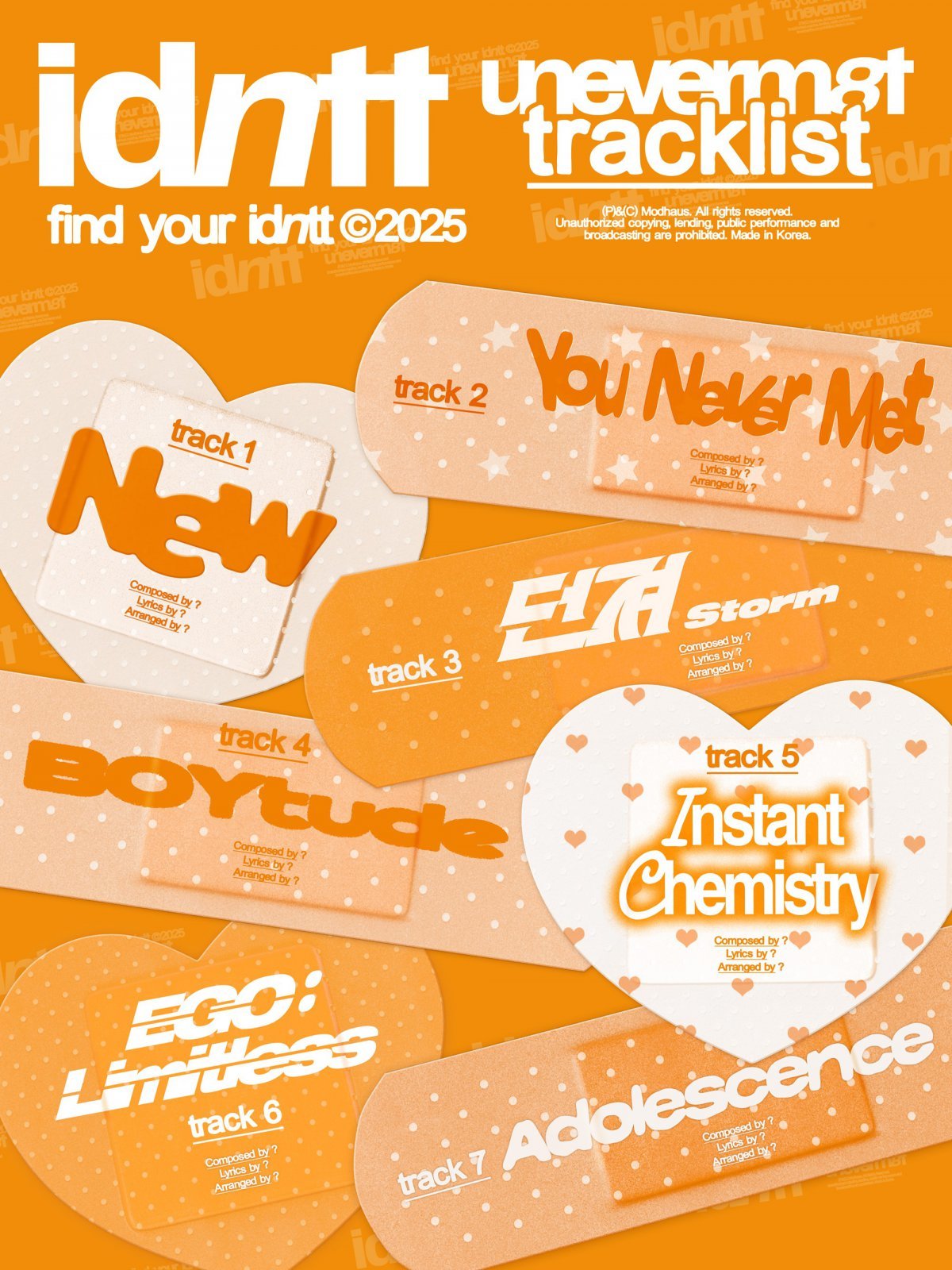 초대형 보이그룹 아이덴티티(idntt)의 첫 유닛 unevermet이 정체불명의 3곡 중 팬들의 선택으로 슈퍼 타이틀곡을 결정하는 특별한 데뷔 프로젝트를 가동한다. 사진제공 | 모드 하우스