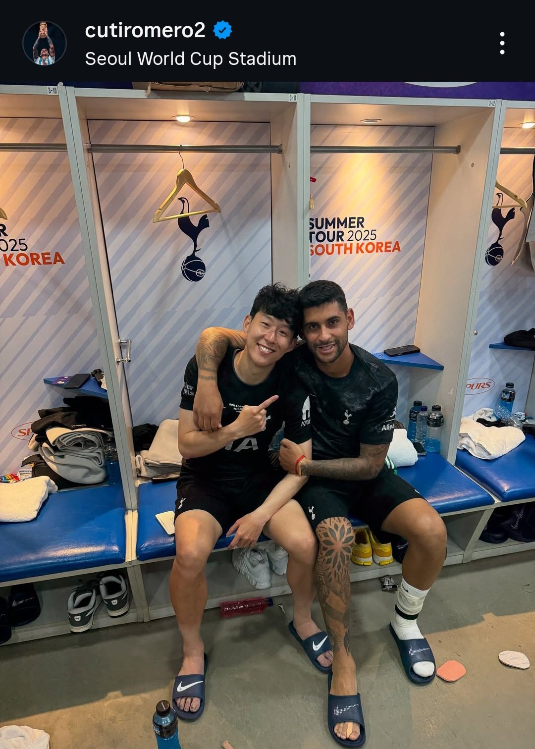 주장 손흥민과 항상 함께 한 부주장 크리스티안 로메로도 자신의 SNS를 통해 손흥민과의 추억을 떠올렸다. 사진캡처|크리스티안 로메로 인스타그램