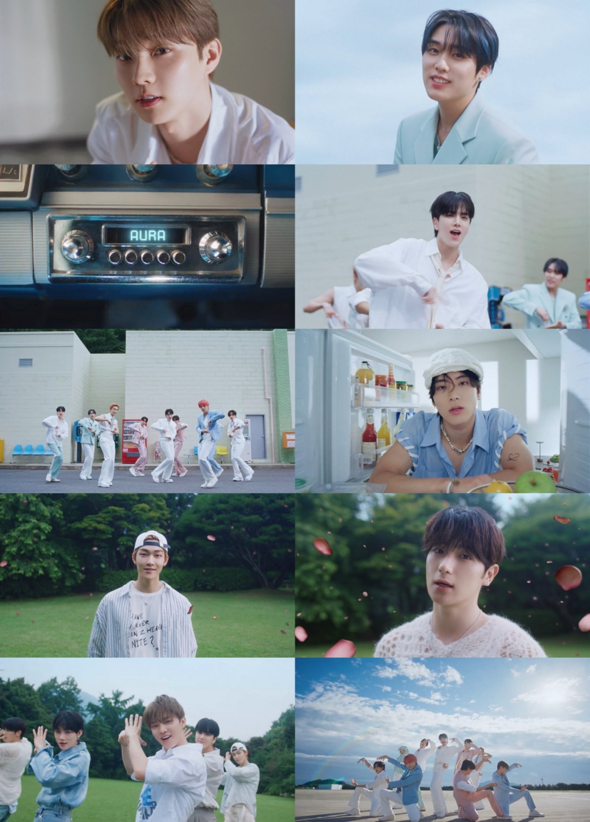 더보이즈가 4일 ‘AURA’ 뮤직비디오를 공개하며 여름 감성을 정조준하고 나섰다. 사진제공 | 원헌드레드