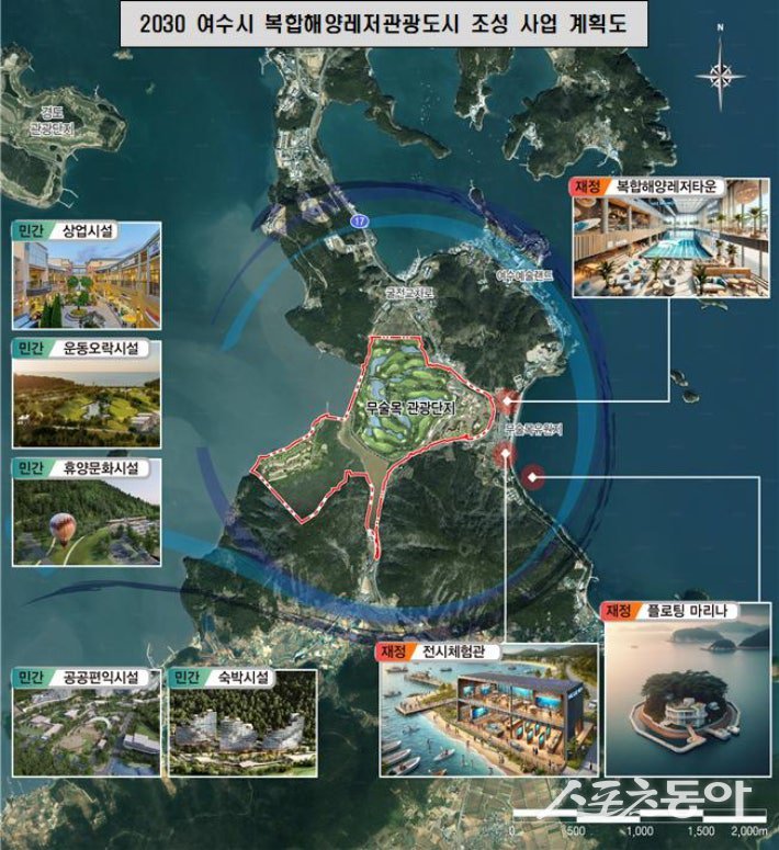 여수시 복합해양레저관광도시 조성 사업 계획도. 사진제공=여수시