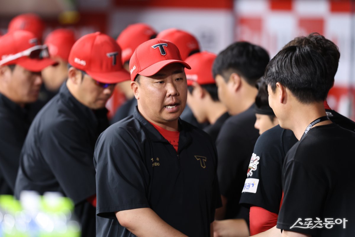 이범호 KIA 감독은 6일 사직 롯데전을 앞두고 전날 부상 복귀전을 치른 간판 김도영이 4타수 무안타에 그쳐도 개의치 않았다. 사진제공｜KIA 타이거즈