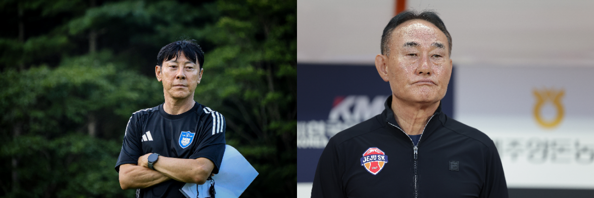 신태용 울산 감독과 김학범 제주 감독이 9일 오후 7시30분 울산문수경기장에서 열릴 K리그1 25라운드에서 격돌한다. 올해 기대이하 성적을 거두고 있는 양 팀은 서로를 넘어야 분위기를 바꿀 수 있다. 사진제공│한국프로축구연맹·울산 HD