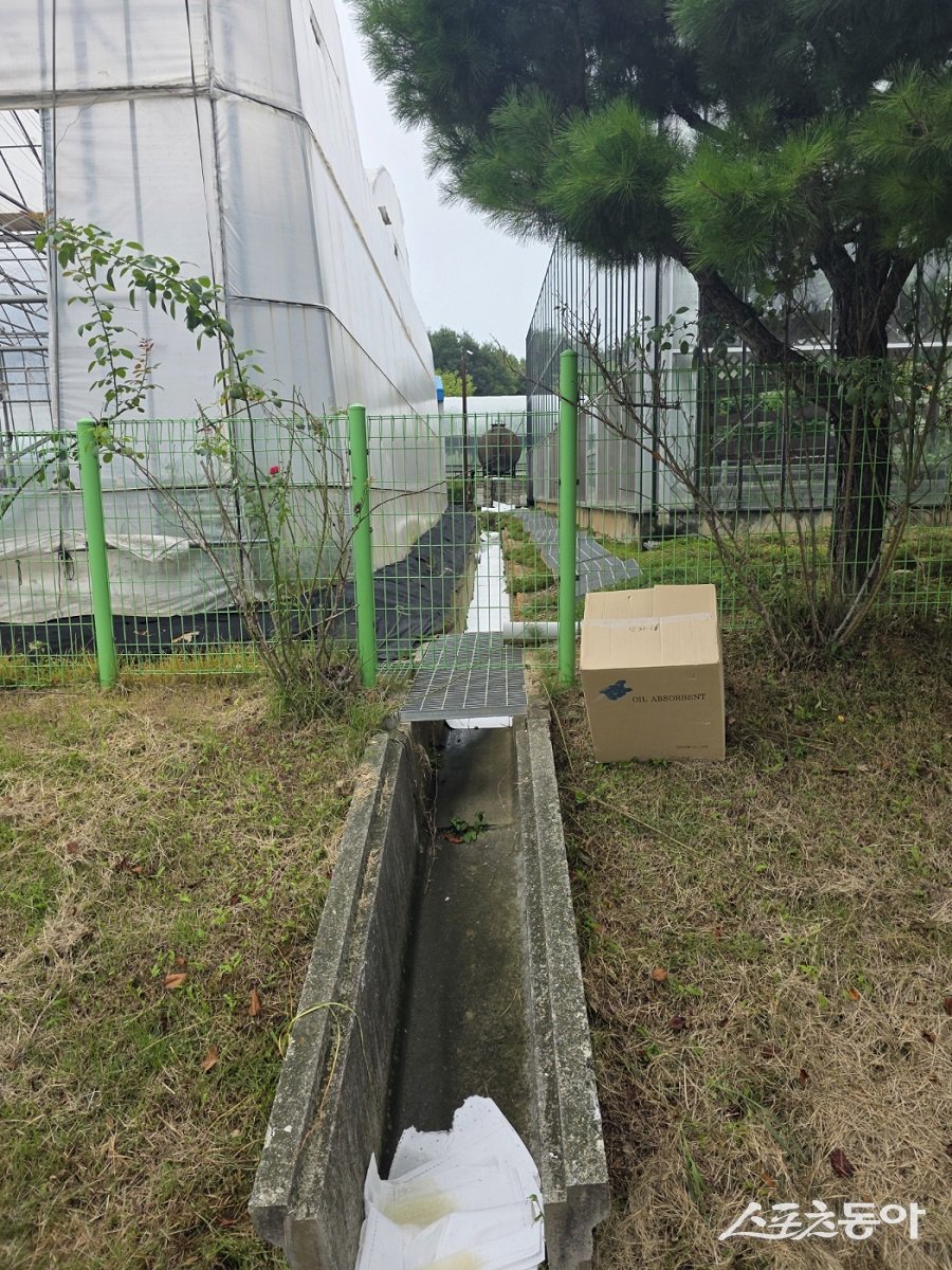 충북 증평군이 노후 시설에서 발생한 기름유출 사고에 즉각 대응해 보강천 오염 확산 방지에 총력을 기울이고 있다(유흡착표 설치 모습). 사진제공|증평군