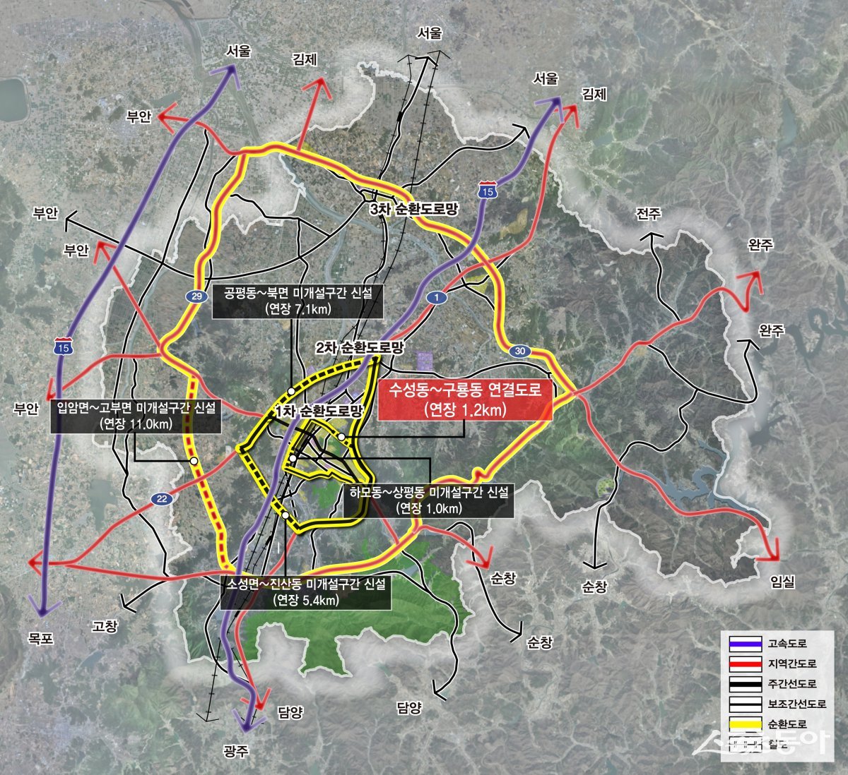 ‘수성-구룡 연결도로’ 계획안. 사진제공=정읍시