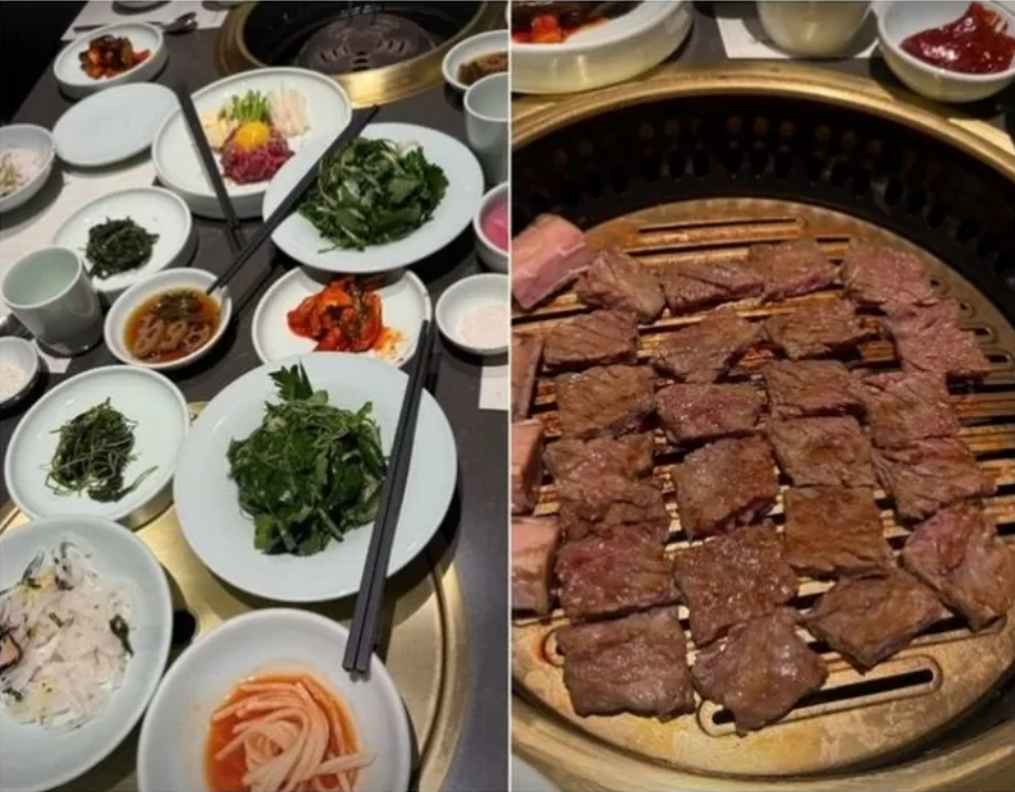 킴 카다시안은 16일 한식 ‘먹방 투어’ 사진도 공개했다. 그는 K뷰티 체험은 물론, 자신의 브랜드 ‘스킴스’의 비즈니스 차 한국을 방문한 것으로 알려진다. 사진캡쳐 | 킴 카다시안 인스타그램