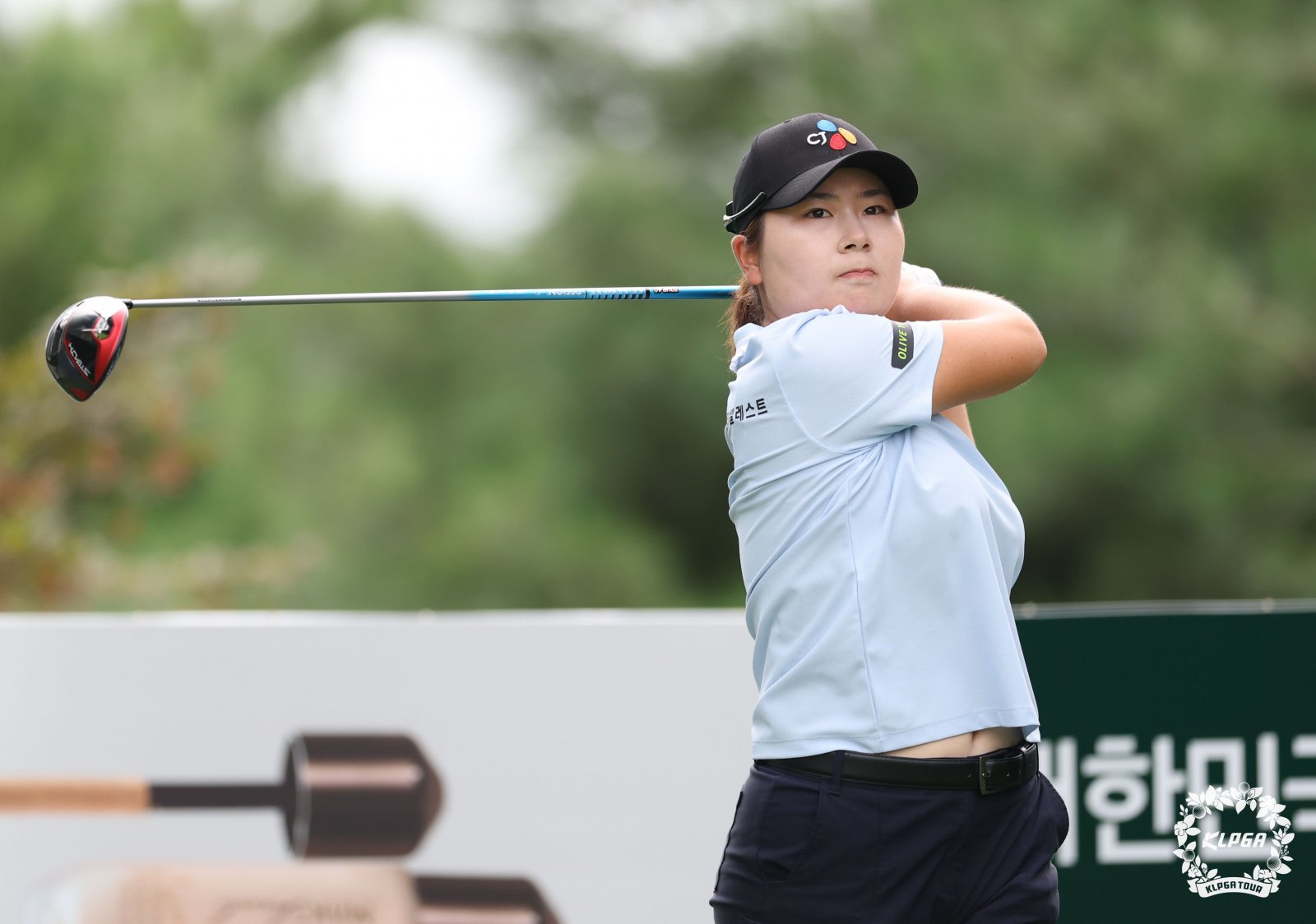 메디힐·한국일보 챔피언십 최종라운드 2번 홀에서 티샷을 하고 있는 홍정민. 사진제공 | KLPGA