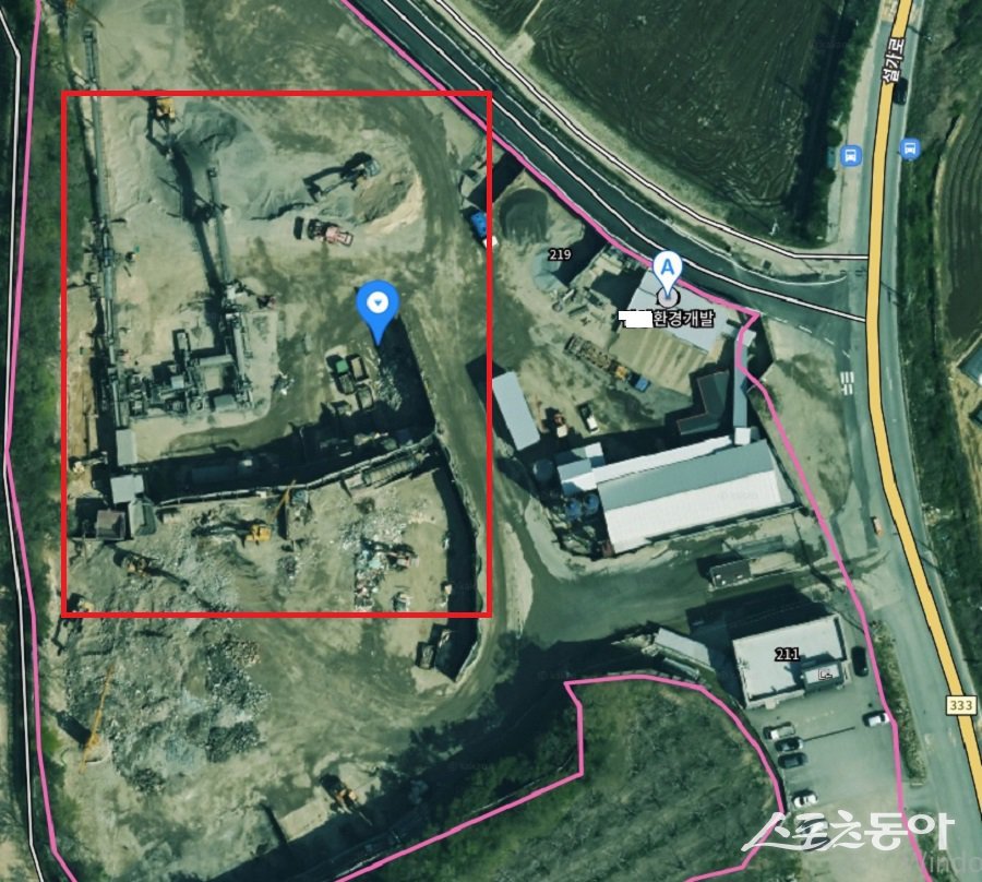 이천시 설성면 상봉리 571번지에 위치한 S업체(최근 항측). 사진제공｜다음지도