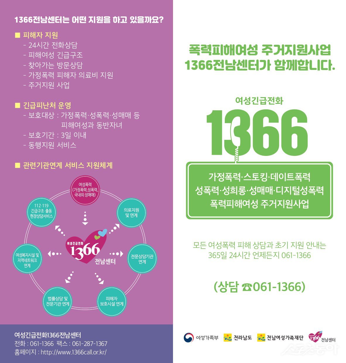 1366전남센터 주거지원 리플릿. 사진제공=전남도