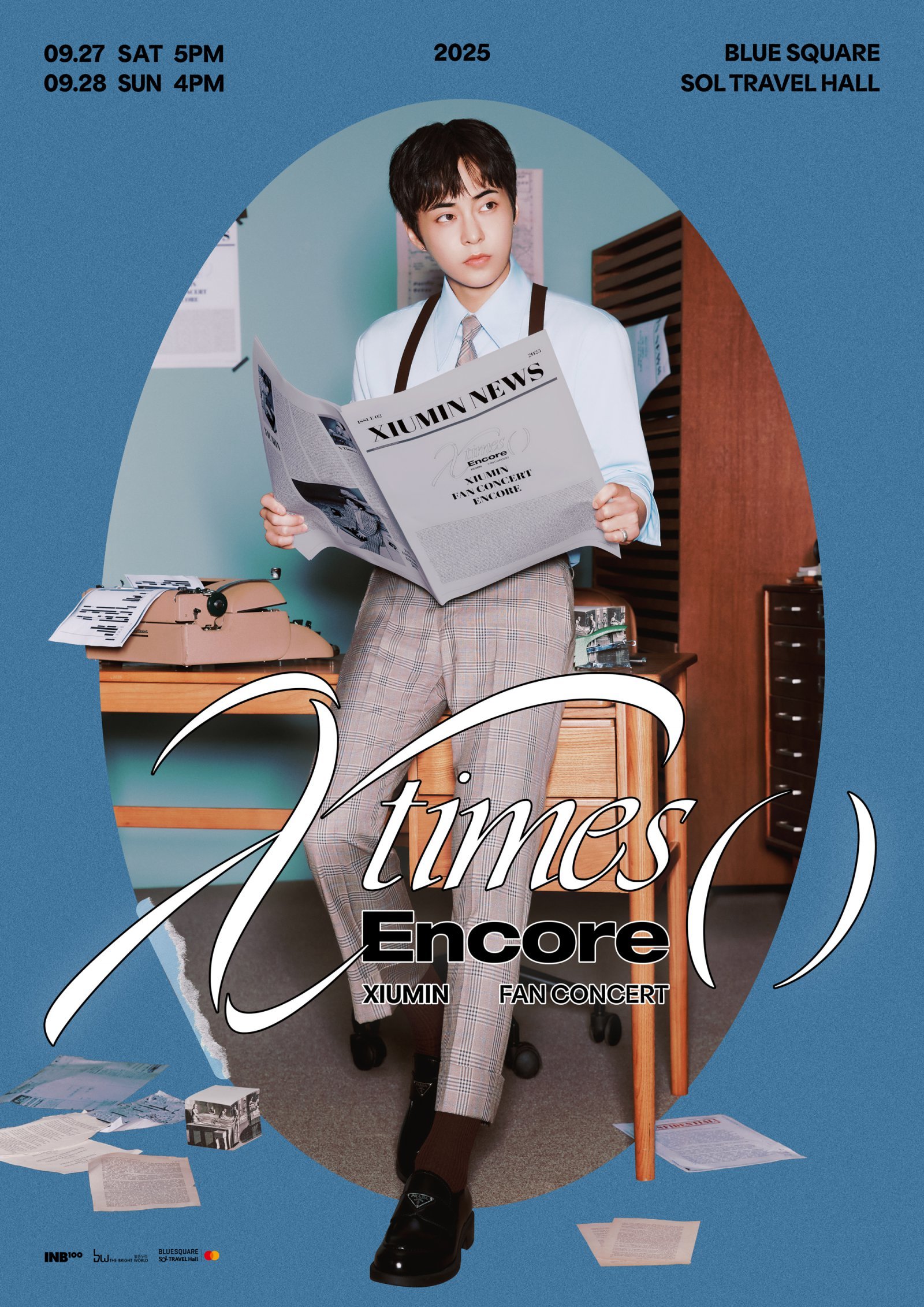 엑소 시우민이 솔로 앙코르 팬콘서트 ‘X Times ( ) ENCORE’ 일반 예매를 시작하며, 아시아 투어에서 호평 받은 무대를 팬들과 다시 만난다. 이번 공연에서는 다채로운 연출과 특별 이벤트로 팬들에게 잊지 못할 경험을 선사할 예정이다. 사진제공|INB100