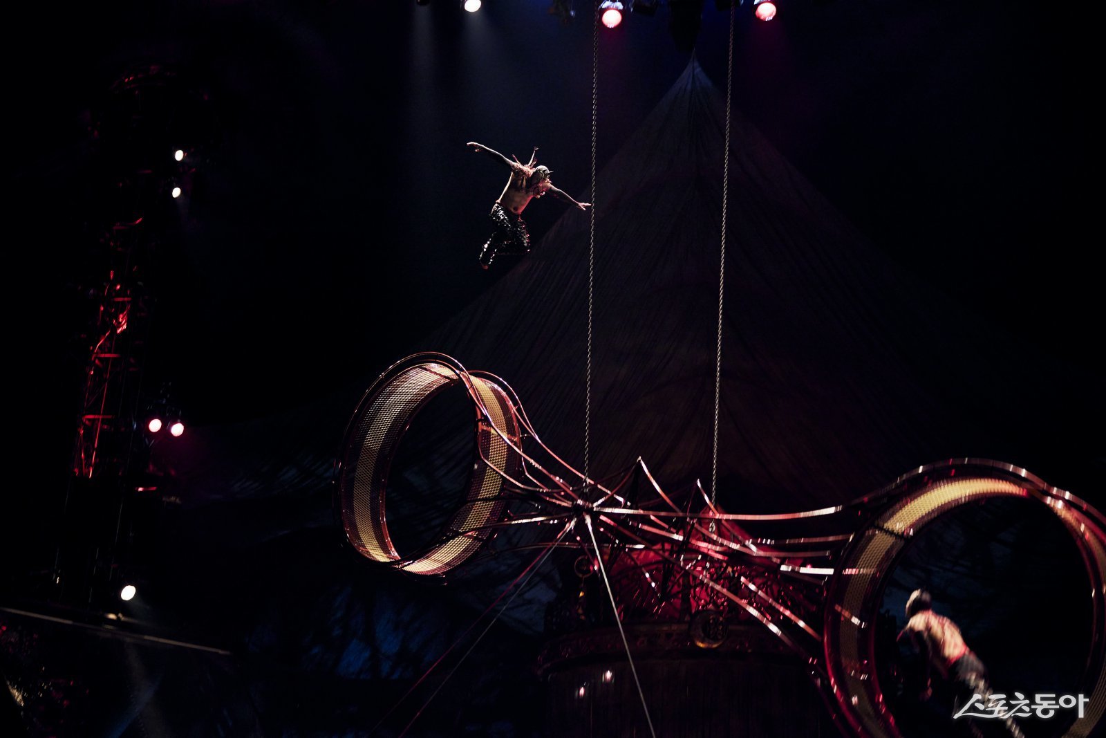 지난 20일 태양의서커스 쿠자의 ‘휠 오브 데스’ 공연 모습. (사진제공=㈜마스트 인터내셔널)