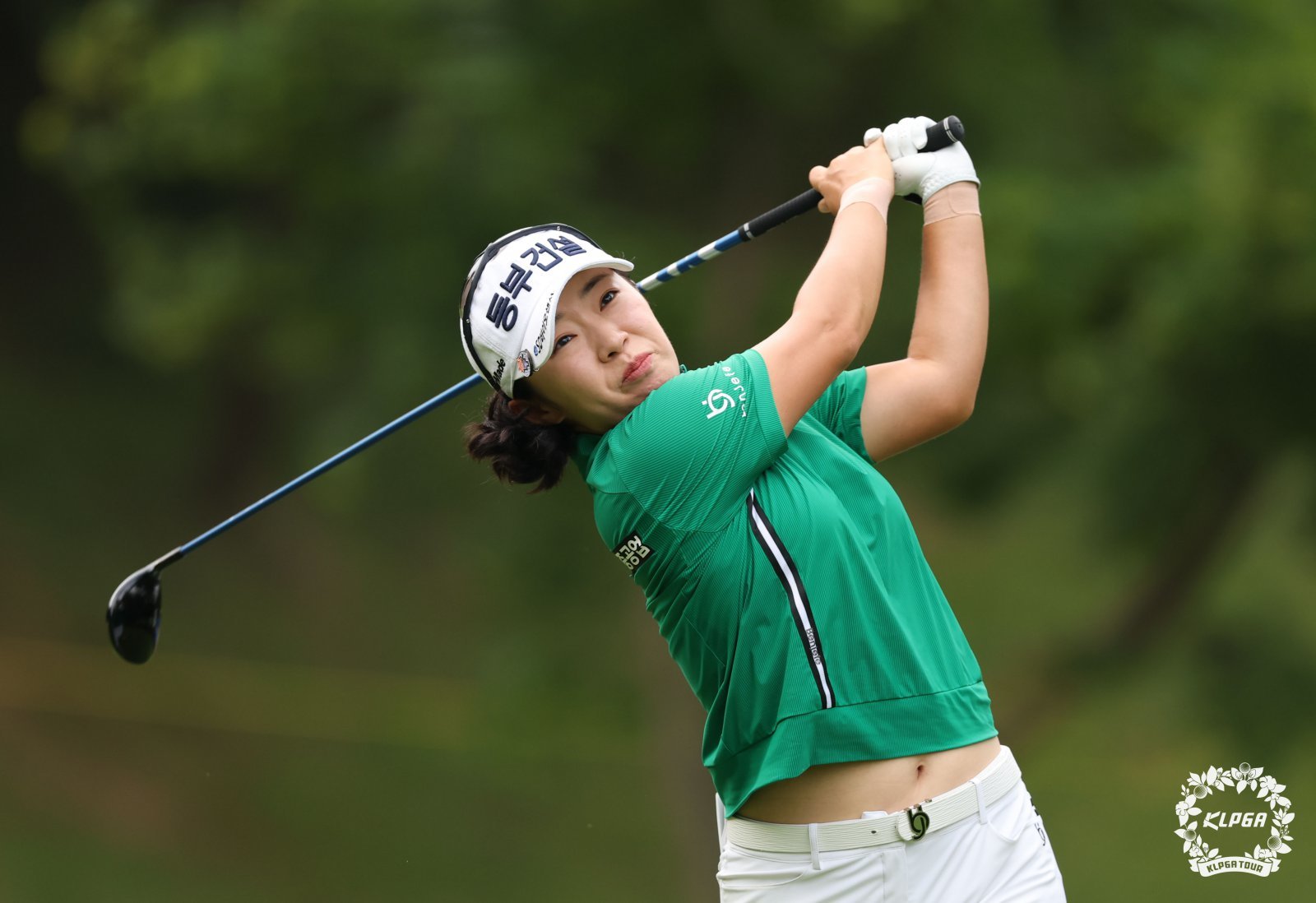 BC카드·한경 레이디스컵 1라운드 12번 홀에서 티샷을 하고 있는 김수지. 사진제공 | KLPGA