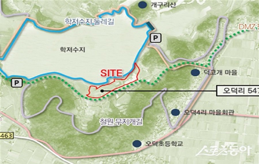 강원특별자치도(도지사 김진태)는 철원군 동송읍 오덕리 일원 학저수지 체육시설 촉진지구 5만 6,886㎡(약 1만 7,208평)의 농업진흥지역을 8월 22일 해제·고시한다(농업진흥지역 지적도). 사진제공｜강원도