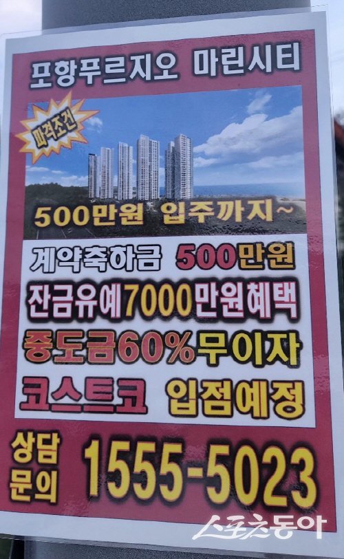 포항 구룡포푸르지오 마린시티 분양 광고물. 사진제공 ㅣ 독자