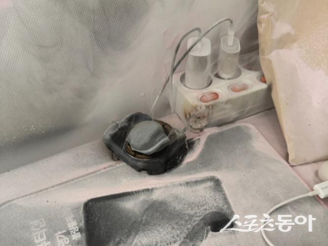 지난 2025년 2월 13일 세종시 산울동 소재 아파트 세대 내 휴대용 보조배터리 화재 모습. 사진제공|소방본부