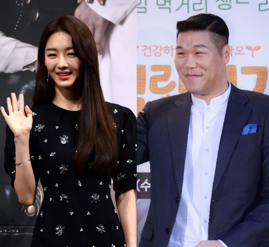 배우 장희진(왼쪽)과 방송인 서장훈. 스포츠동아DB