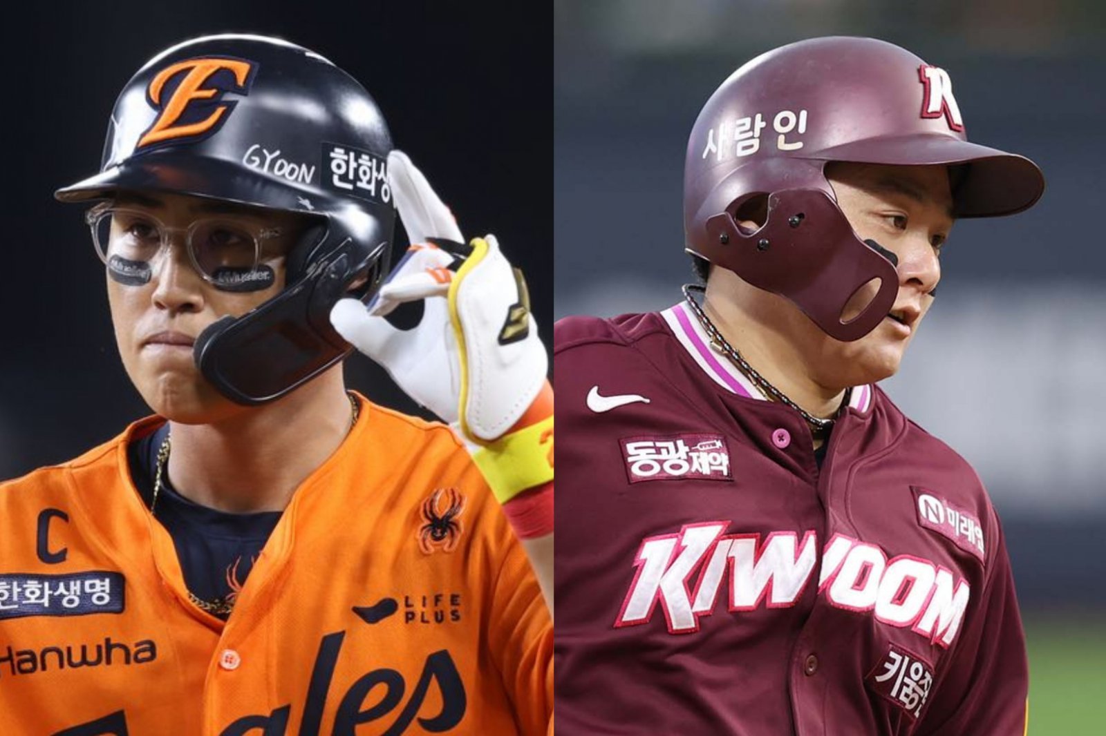 한화 채은성(왼쪽)과 키움 최주환은 부상으로 25일 1군 엔트리에서 빠졌다. 베테랑들은 타선을 이끄는 중심축이다. 사진제공|한화 이글스, 키움 히어로즈