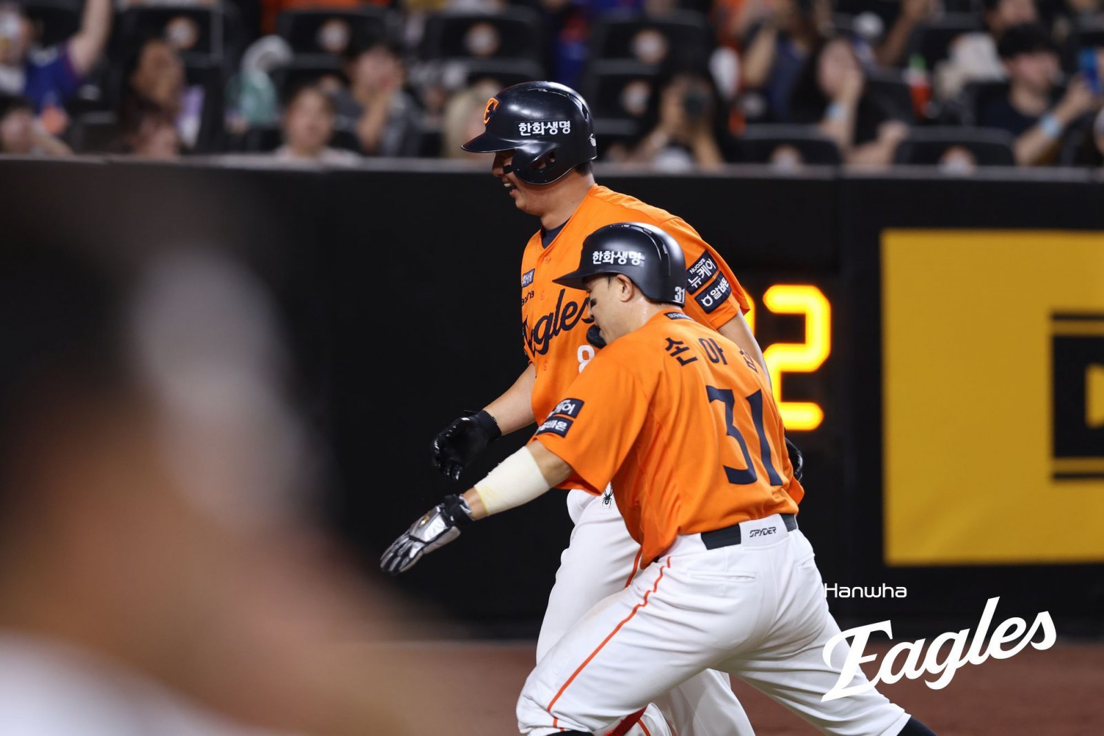 한화 손아섭(앞)과 노시환. 사진제공｜한화 이글스