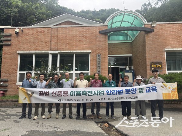 예천군이 신품종 토종벌 ‘한라벌’을 지역 내 2개 토종벌 농가에 시범 분양했다. 사진제공 ㅣ 예천군