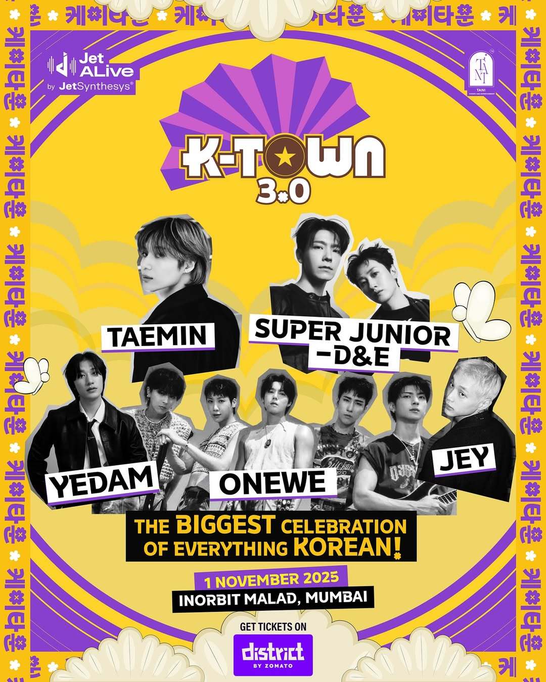 발리우드 중심지인 뭄바이에서 K팝 대형 공연 ‘케이 타운 3.0’이 열린다. 태민, 슈퍼주니어 D&E, 예담이 출연하며 인도 내 폭발적으로 성장한 K팝 열기를 증명할 전망이다. 사진제공| KTOWN