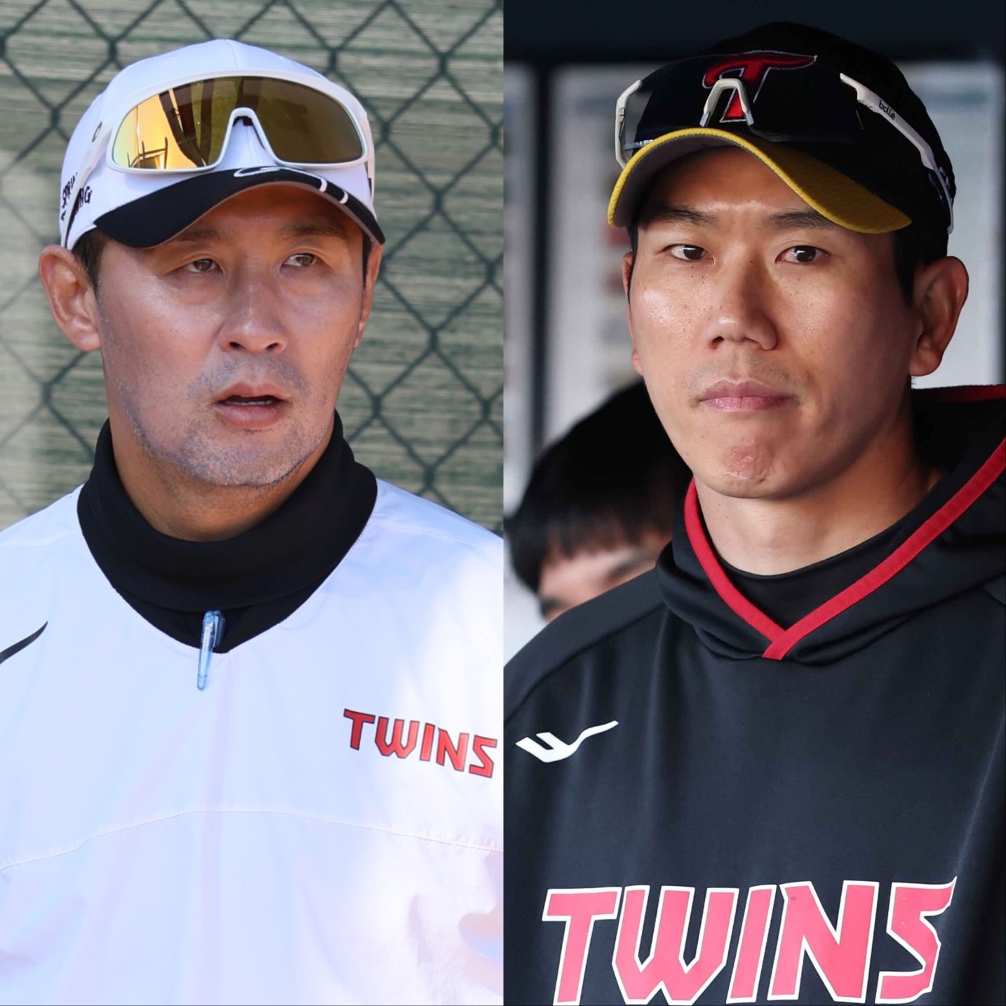 리그 선두 LG 상승세를 이끌고 있는 김광삼 LG 메인 투수코치(왼쪽)과 모창민 LG 메인 타격코치. 사진제공｜LG 트윈스