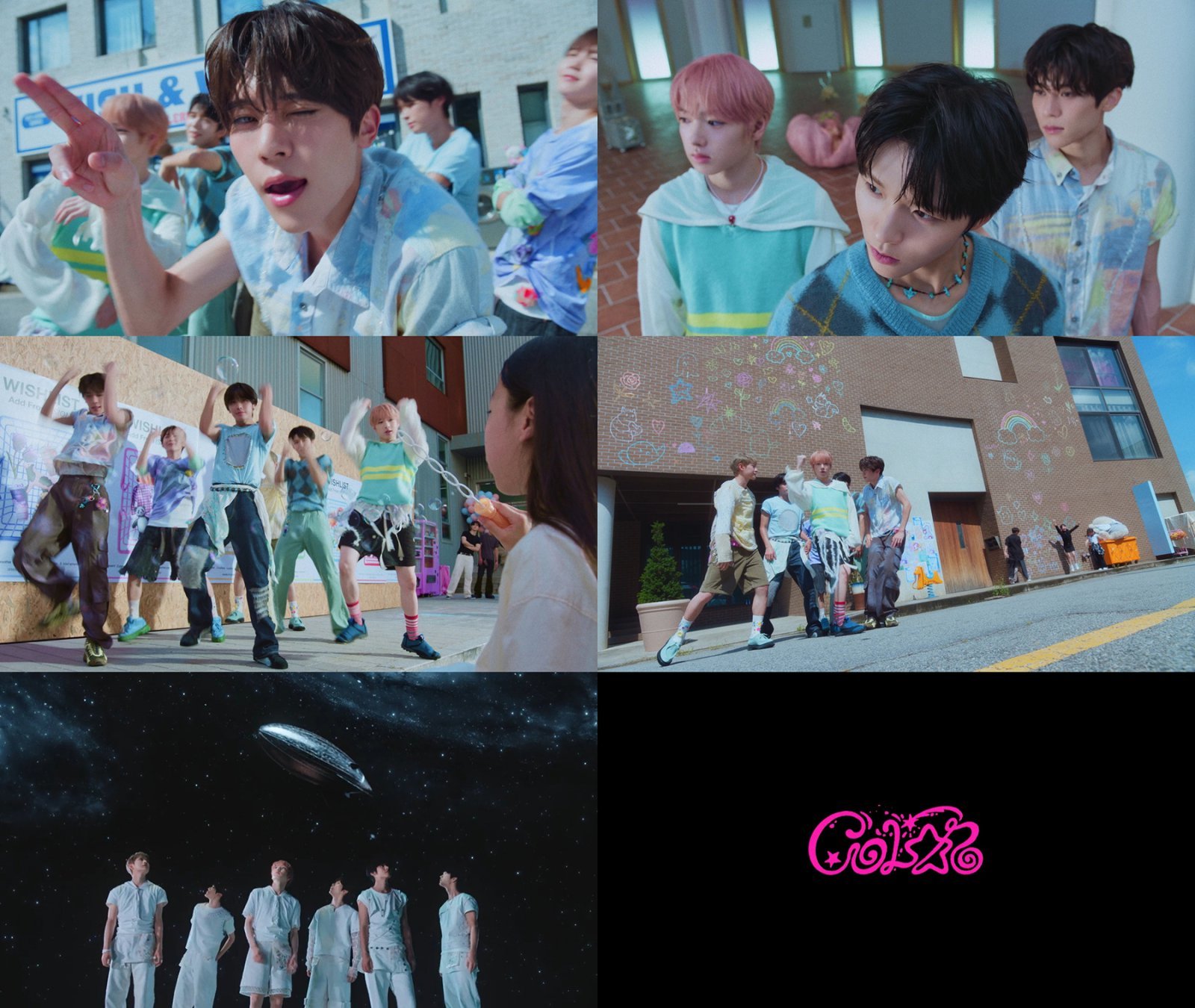 NCT WISH가 세 번째 미니앨범 타이틀곡 ‘COLOR’ 의 뮤직비디오 티저를 공개했다. 멤버들이 세상을 색으로 물들이는 스토리와 중독성 강한 음악이 어우러지며 화제를 모으고 있다. 사진제공|SM엔터테인먼트