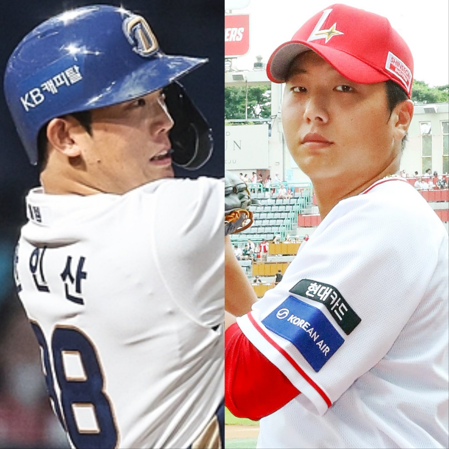 NC 안인산(왼쪽)과 SSG 김성민은 20대 초반의 어린 나이에 야구 인생을 건 포지션 변경에 나섰다. 사진제공|NC 다이노스, SSG 랜더스