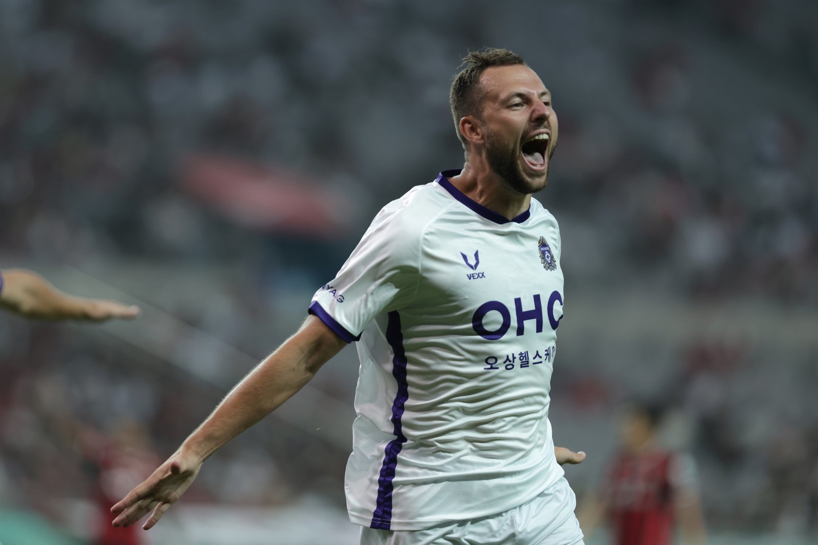 안양 토마스가 31일 서울월드컵경기장에서 열린 서울과 K리그1 원정경기에서 전반 3분 선제골을 넣고 환호하고 있다. 사진제공|한국프로축구연맹