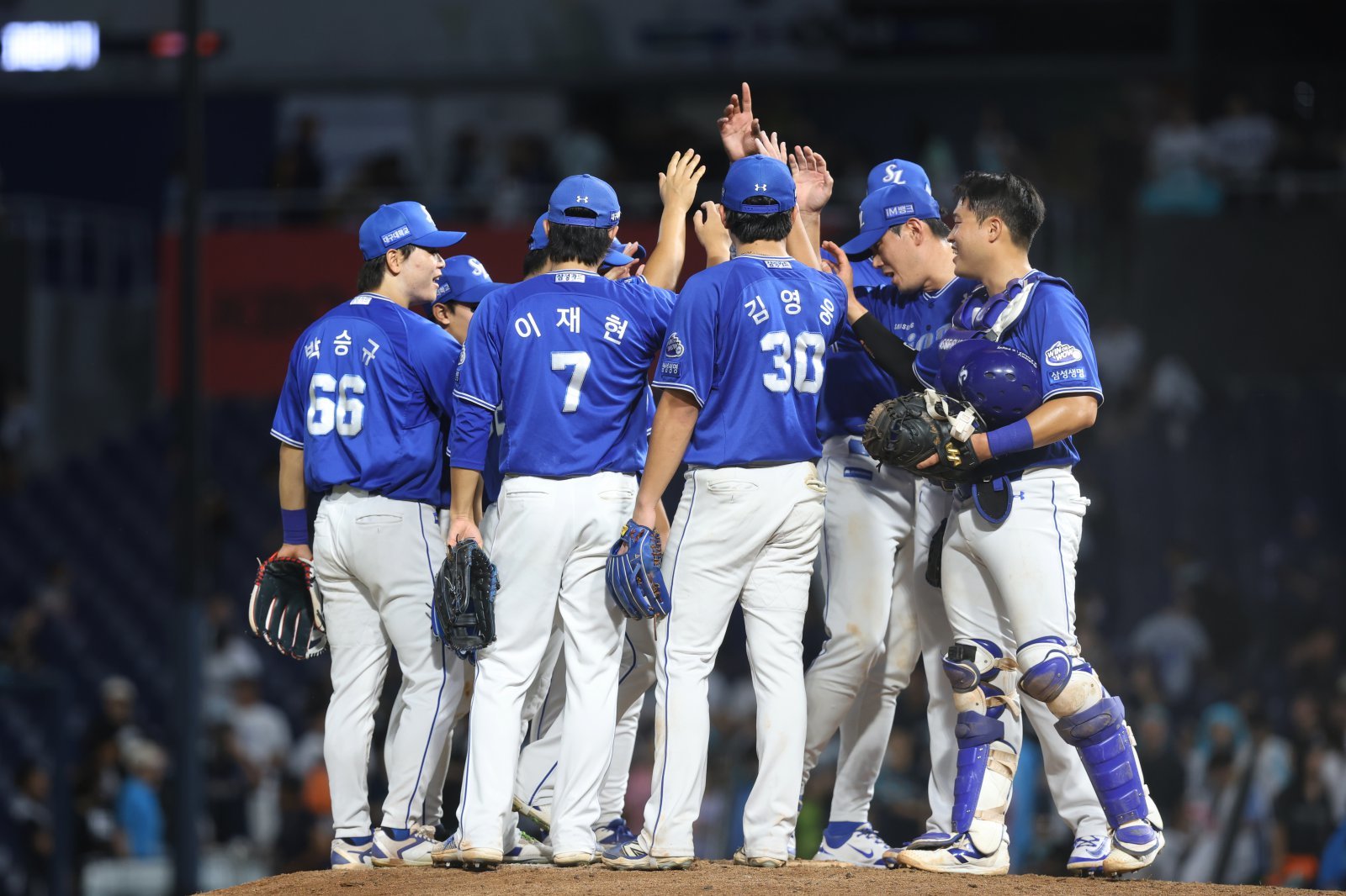 삼성은 지난달 15일부터 승률 1위를 기록하며 8월을 마무리했다. 박진만 감독의 미팅 이후 선수단은 각성하며 분위기를 끌어올렸다. 사진제공|삼성 라이온즈