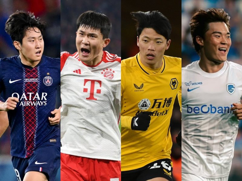 유럽축구 여름이적시장 내내 시끌벅적했지만  결과적으로 이뤄진 건 없었다. 이강인, 김민재, 황희찬, 오현규 모두 새로운 둥지로 옮기지 못했다.  사진출처｜PSG·바이에른 뮌헨·헹크 페이스북, AP뉴시스