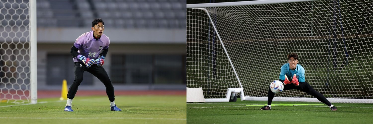 홍명보 축구국가대표팀 감독은 미국 원정 A매치에서 그동안 태극마크와 멀어졌던 선수들을 발탁했다. 골키퍼 김승규(왼쪽)와 송범근(오른쪽), 왼쪽 풀백 이명재, 윙포워드 정상빈은 그동안 부상, 부진, 꾸준한 출전 시간 확보 실패 등으로 부침을 겪었지만 다시 날개를 핀 덕분에 대표팀 복귀에 성공했다. 사진제공│대한축구협회