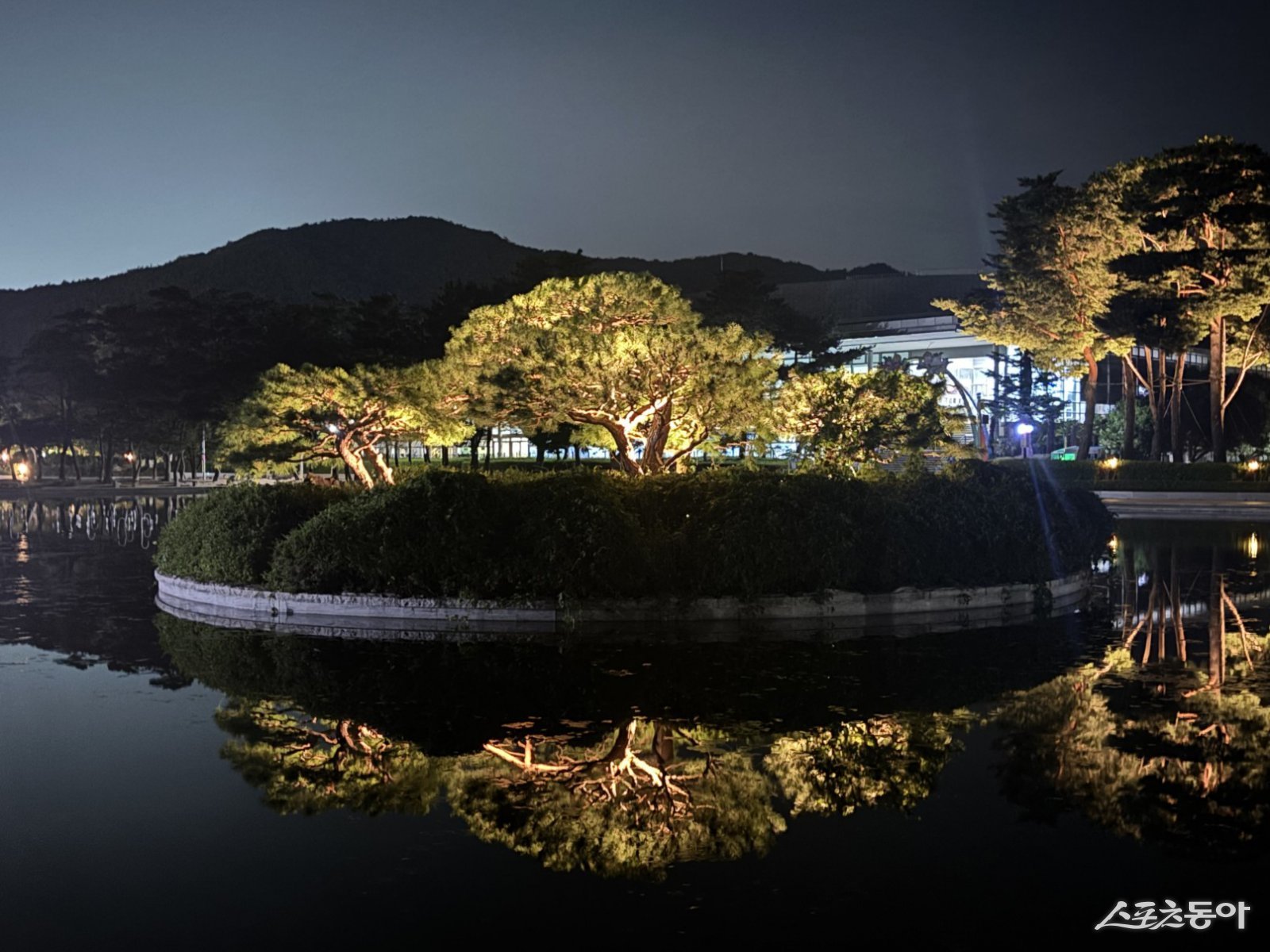 토존 기능이 강화된 수변광장 야간조명. (사진제공=부산시설공단)