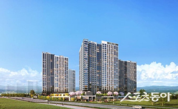 ‘양주역 중흥S-클래스’ 투시도(본 이미지는 소비자의 이해를 돕기 위해 제작된 것으로, 실제와 다소 상이할 수 있으므로 견본주택 및 현장을 방문하시어 확인하시기 바랍니다) 사진제공ㅣ중흥건설그룹 중흥토건