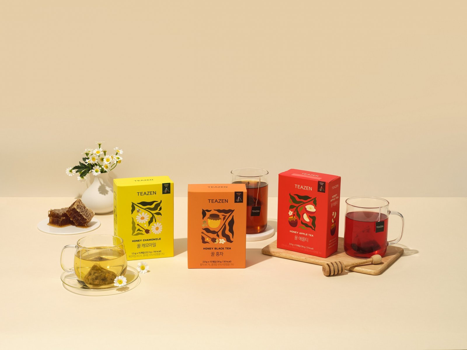 티젠의 프리미엄 꿀차 3종