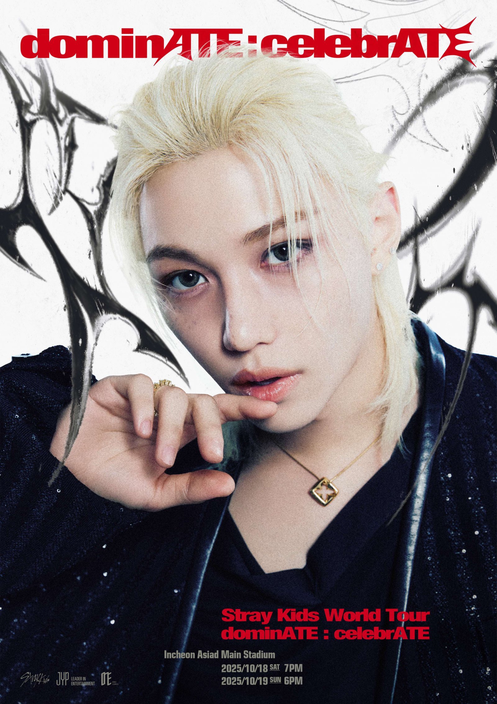 스트레이 키즈가 데뷔 7년 만에 국내 스타디움에 입성한다. 다음달 18~19일 인천아시아드주경기장에서 열리는 월드투어 피날레 ‘<dominATE : celebrATE>’ 공연 티켓은 12일 팬클럽 선예매를 시작으로 16일 일반 예매가 진행된다. 사진제공|JYP엔터테인먼트