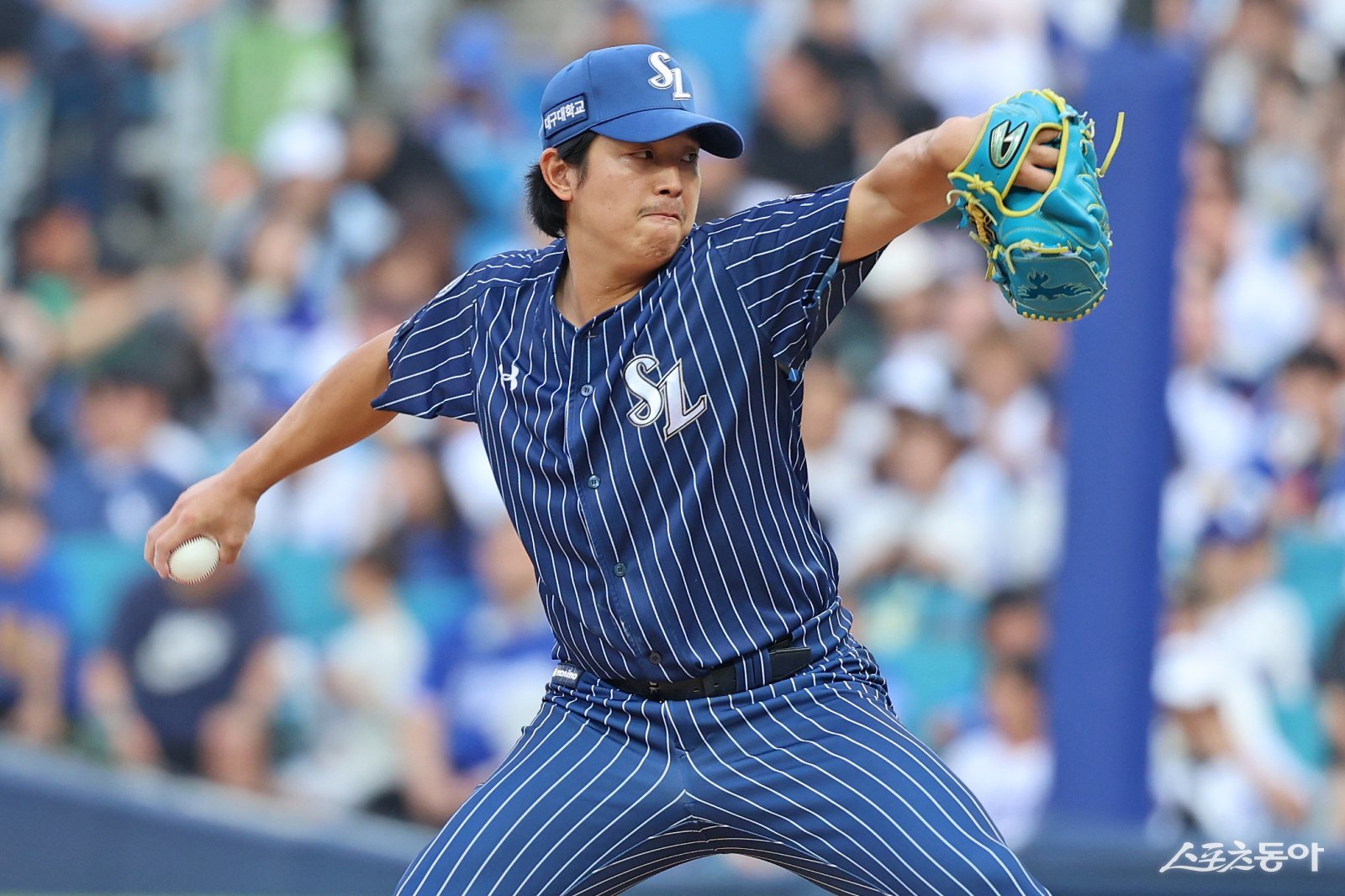 삼성 양창섭이 14일 대구삼성라이온즈파크에서 열린 KT와 홈경기에 구원등판해 역투하고 있다. 사진제공|삼성 라이온즈