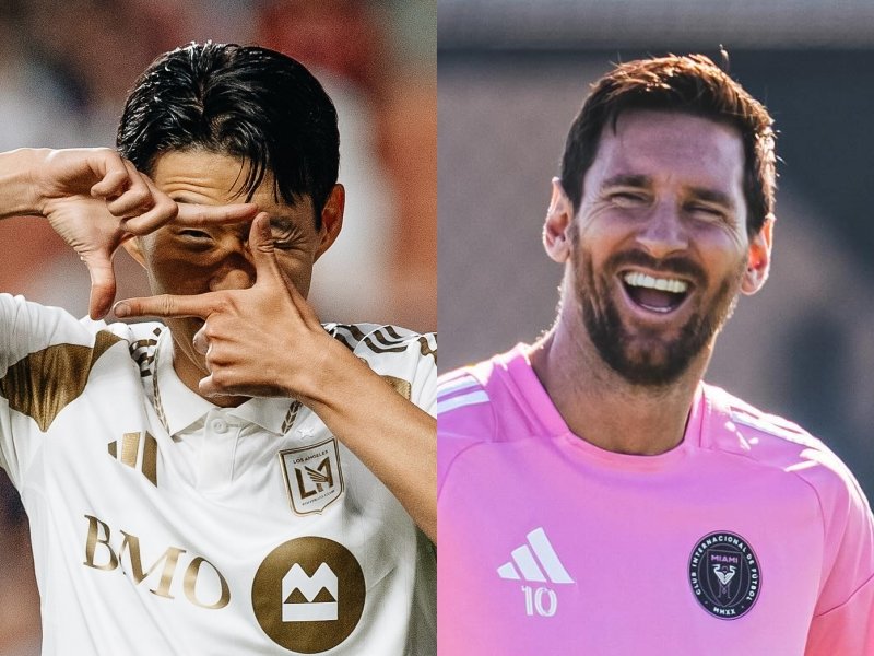 이적시장 전문가 파브리시오 로마노 기자는 20일(한국시간) “리오넬 메시(오른쪽)는 인터 마이애미와 새 계약을 맺을 예정이며 최종 단계에 근접했다”고 밝했다. 이에 따라 최소 2027년까지 MLS에서 뛰게 될 손흥민과 맞대결 가능성은 여전히 유효하다. 사진출처｜LAFC·인터 마이애미 페이스북