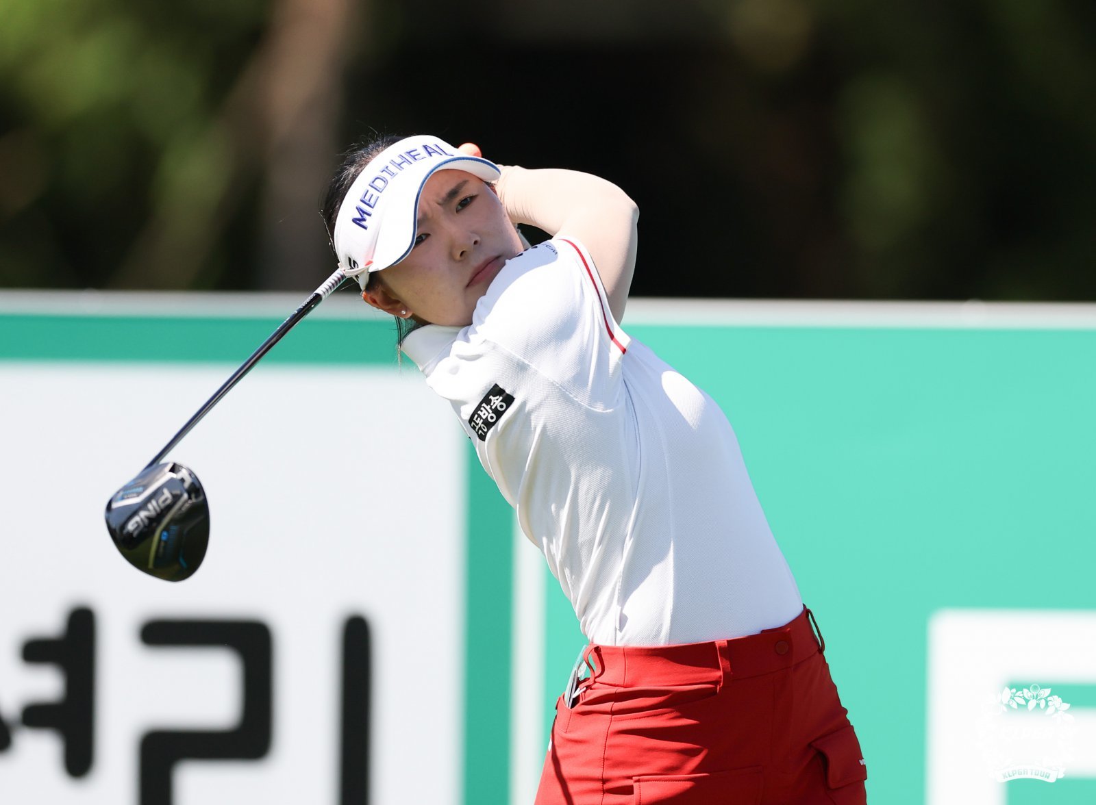 하나금융그룹 챔피언십 최종라운드에서 6번 홀에서 티샷을 하고 있는 이다연. 사진제공 | KLPGA