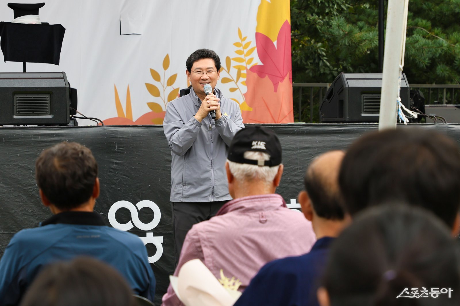 지난 20일 마북동행정복지센터에서 이상일 시장이 축사를 하고 있다. 사진제공｜용인시