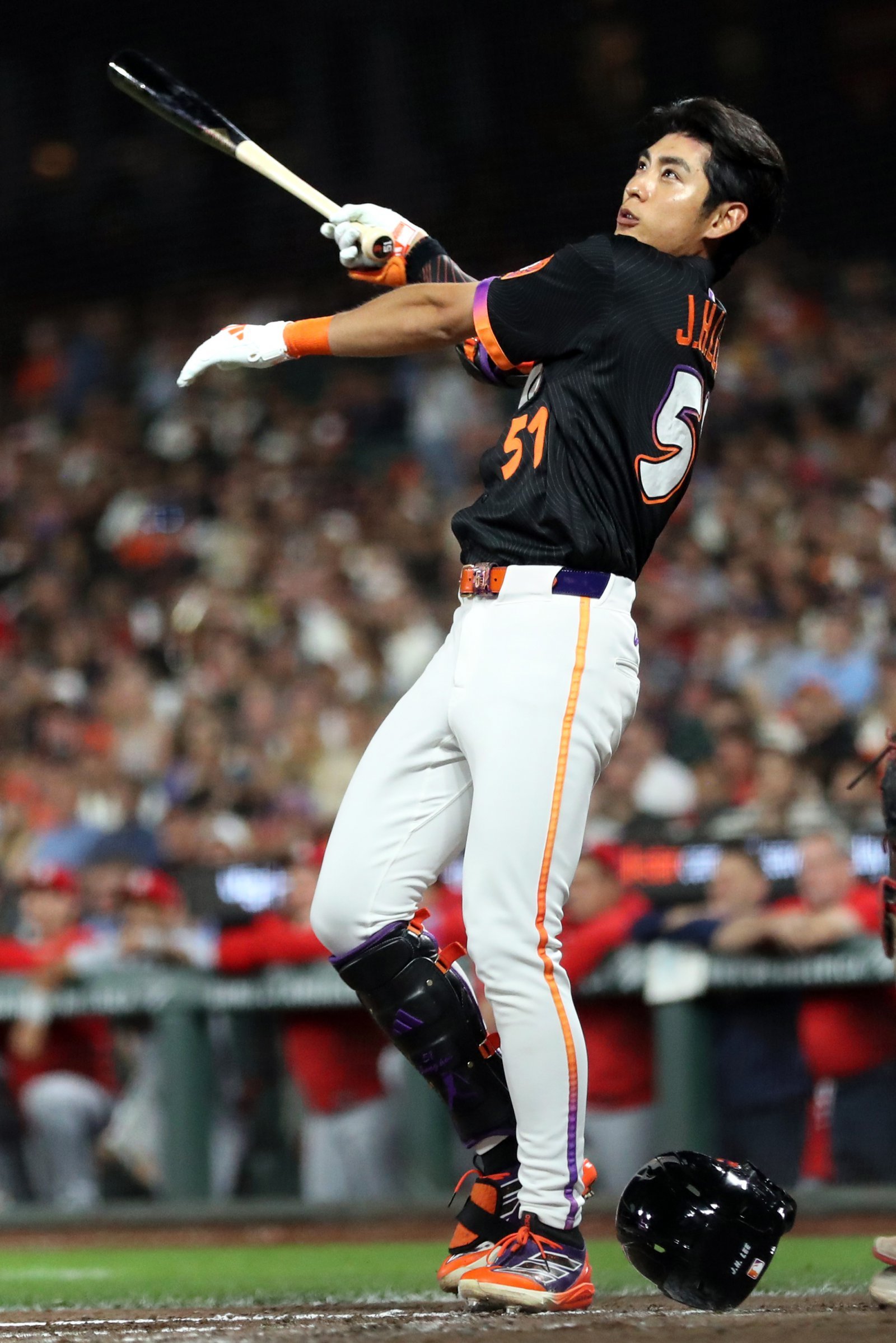 샌프란시스코 이정후가 24일(한국시간) 오라클파크에서 열린 세인트루이스전 3회말 1타점 적시타를 치고 있다. 샌프란시스코(미 캘리포니아주)|AP뉴시스