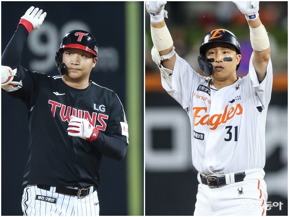 LG 문보경(왼쪽), 한화 손아섭. 사진제공|LG 트윈스·한화 이글스