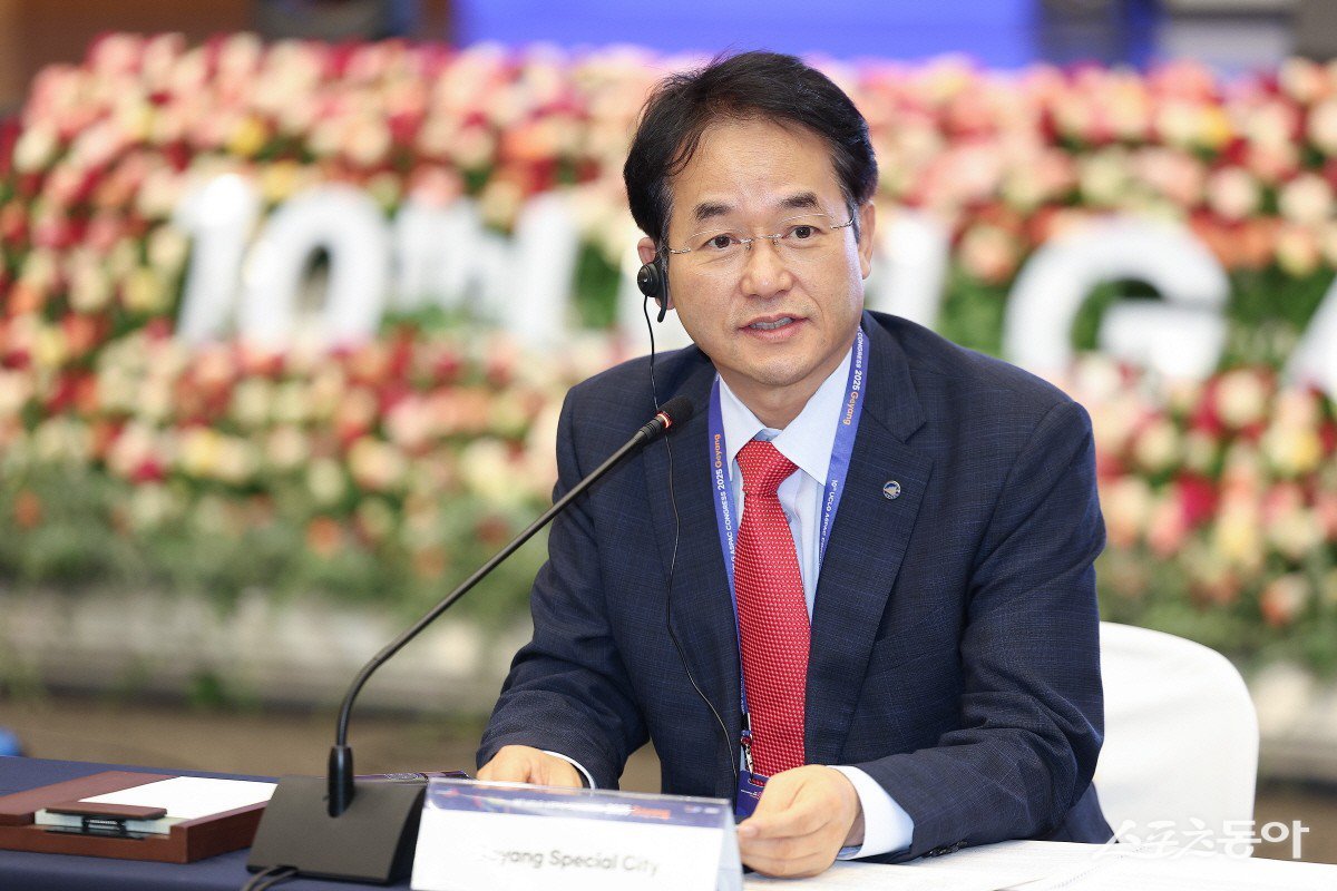 이동환 고양특례시장(동북아시아 권역 공동회장으로 선출된 UCLG ASPAC 이사회 현장) 사진제공ㅣ고양시