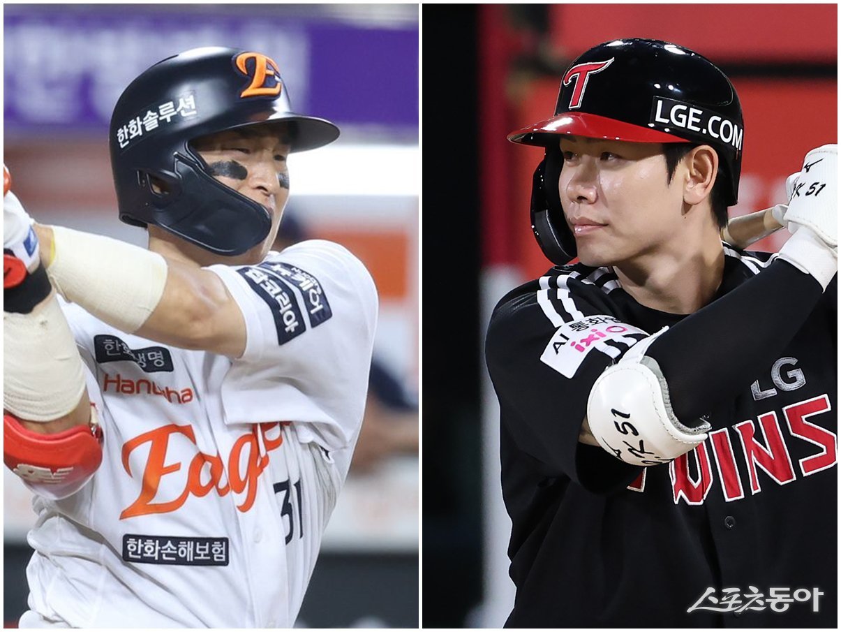 한화 손아섭(왼쪽), LG 홍창기. 사진제공|한화 이글스·LG 트윈스