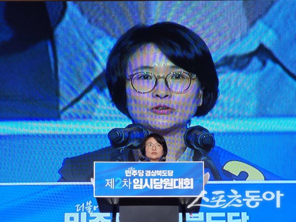 더불어민주당 경북도당 위원장으로 선출된 임미애 국회의원. 사진제공 ㅏ 더불어민주당 경북도당