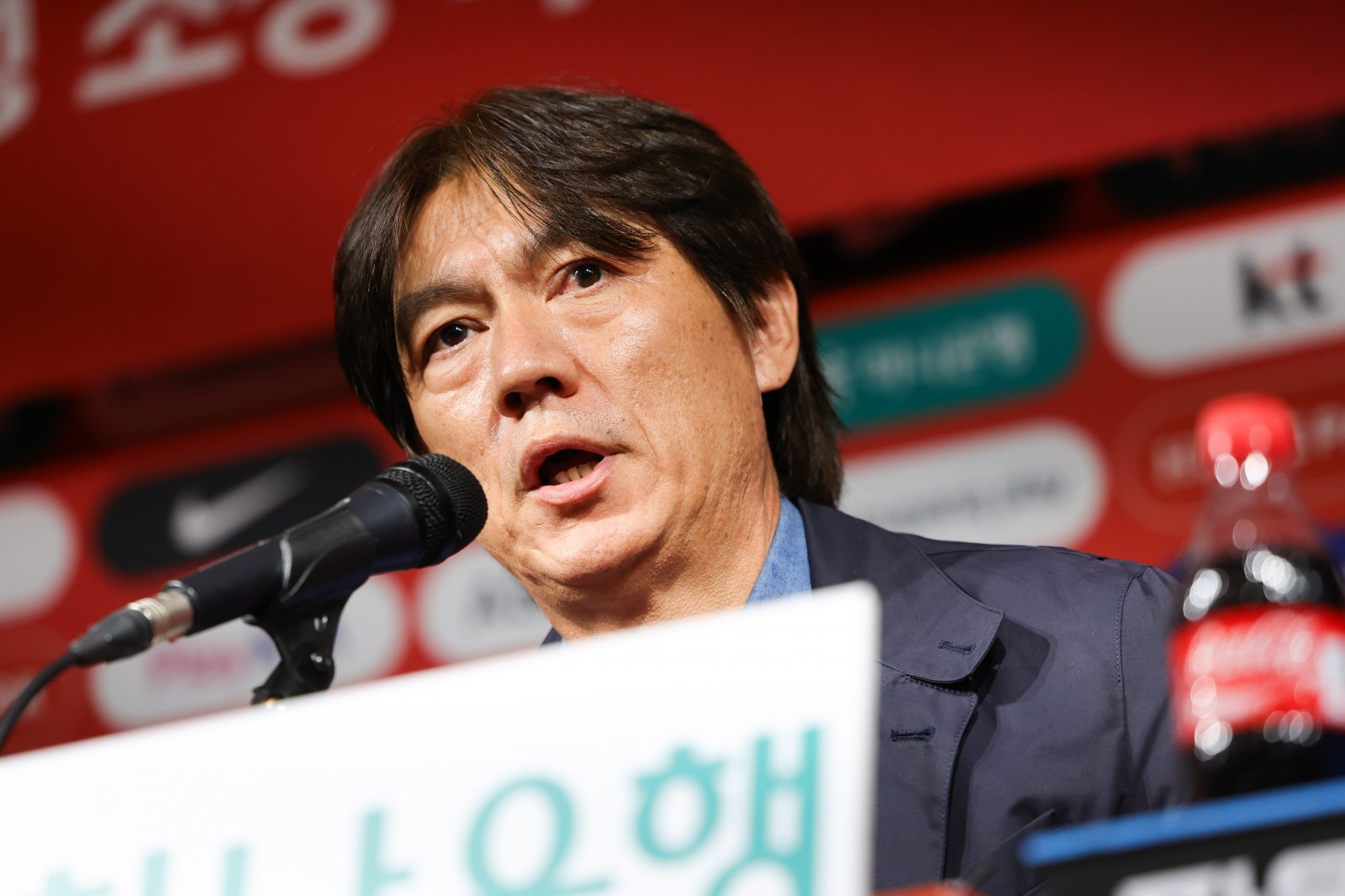 축구국가대표팀 홍명보 감독이 29일 종로구 축구회관에서 기자회견을 열고 10월 A매치 2경기에 출전할 태극전사 26명을 공개했다. 사진제공|대한축구협회