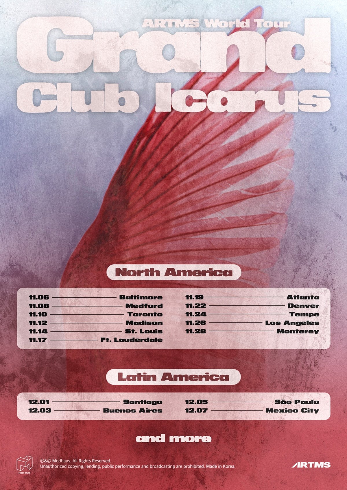 아르테미스가 오는 11월 북미와 남미를 잇는 월드 투어 ‘그랜드 클럽 이카루스’를 개최한다. 사진제공 | 모드하우스