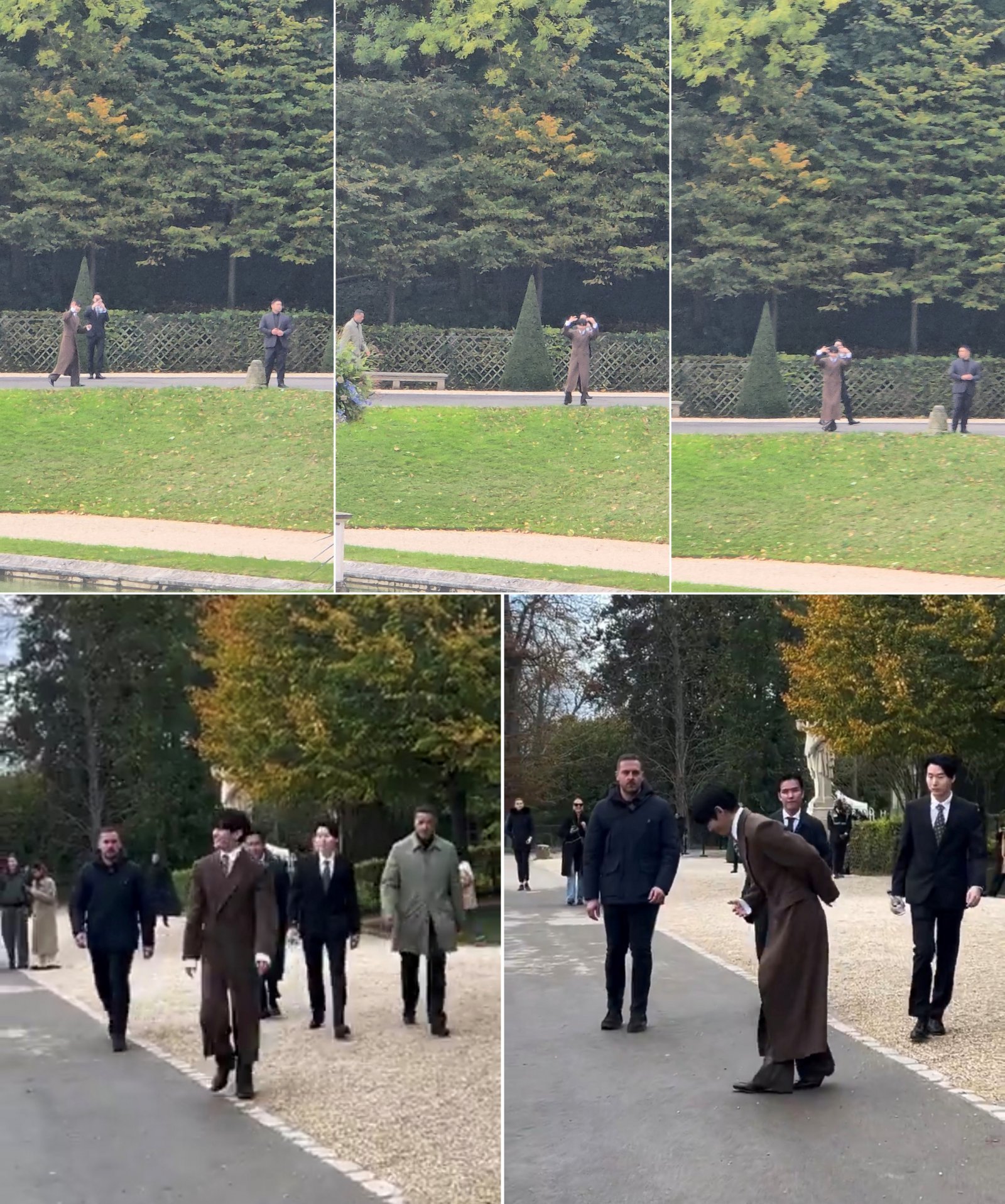 팬이 촬영한 뷔의 모습과 팬들에게 인사하는 뷔