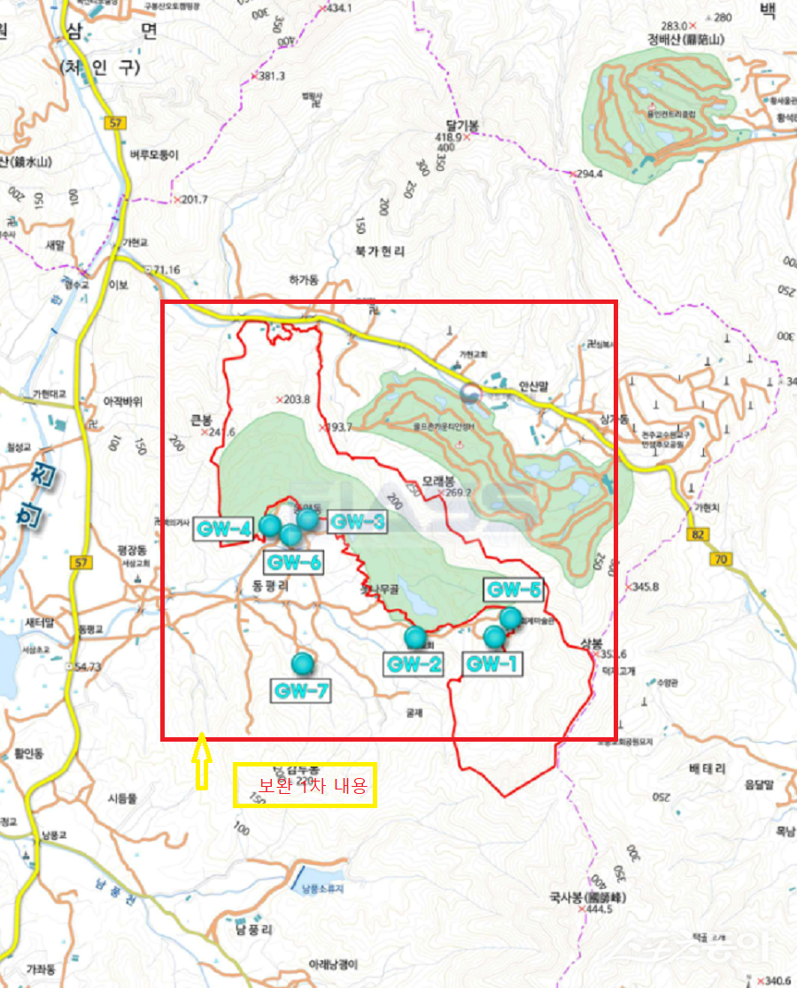 경기도 안성시 보개면 일대에서 운영 중인 골프장(평가 협의 내용). 사진제공|공익 제보자